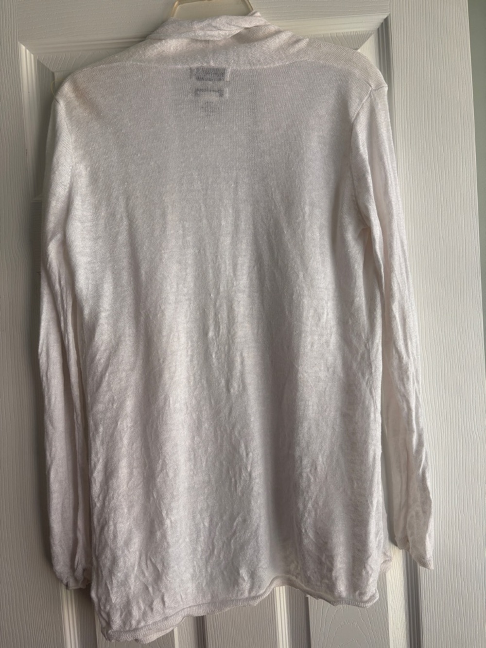 Rachel Zoe 100% Linen Open Front Cardigan lightweight semi-sheer longline Small - Picture 4 of 8